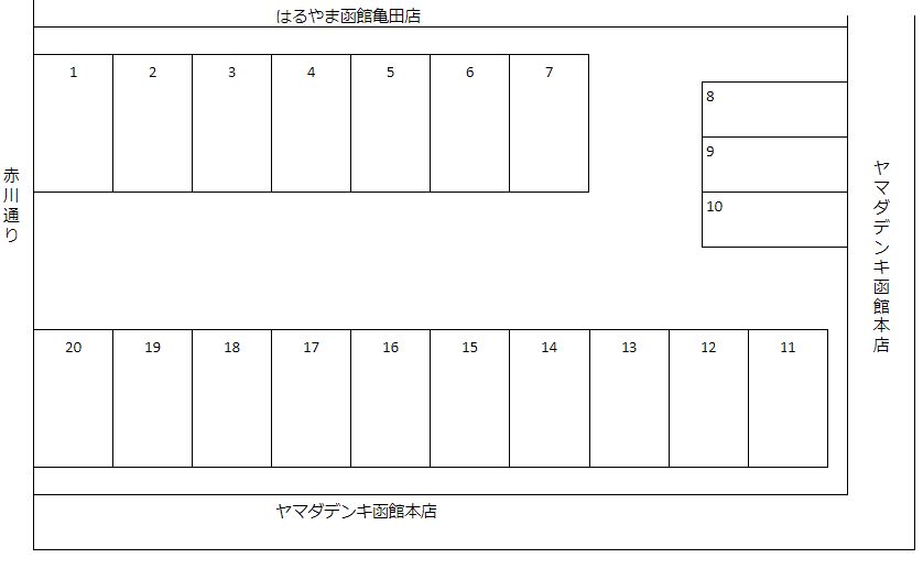 美原交差点月極駐車場の駐車配置図
