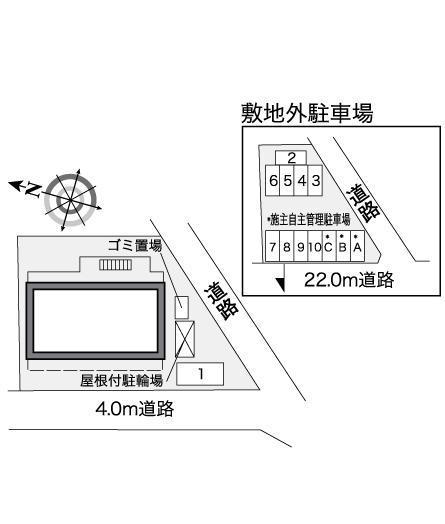 フィオーレ永新(37882)　敷地外駐車場の駐車配置図