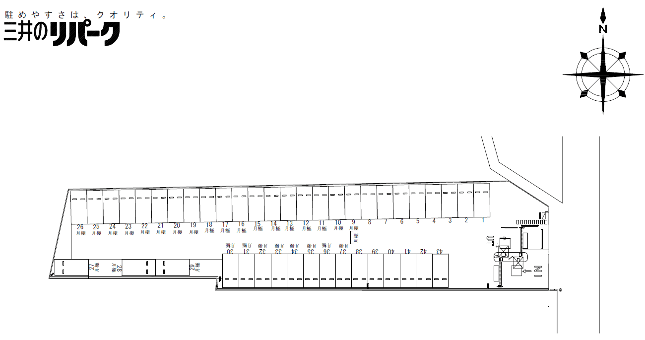 守口大久保町３丁目の駐車配置図