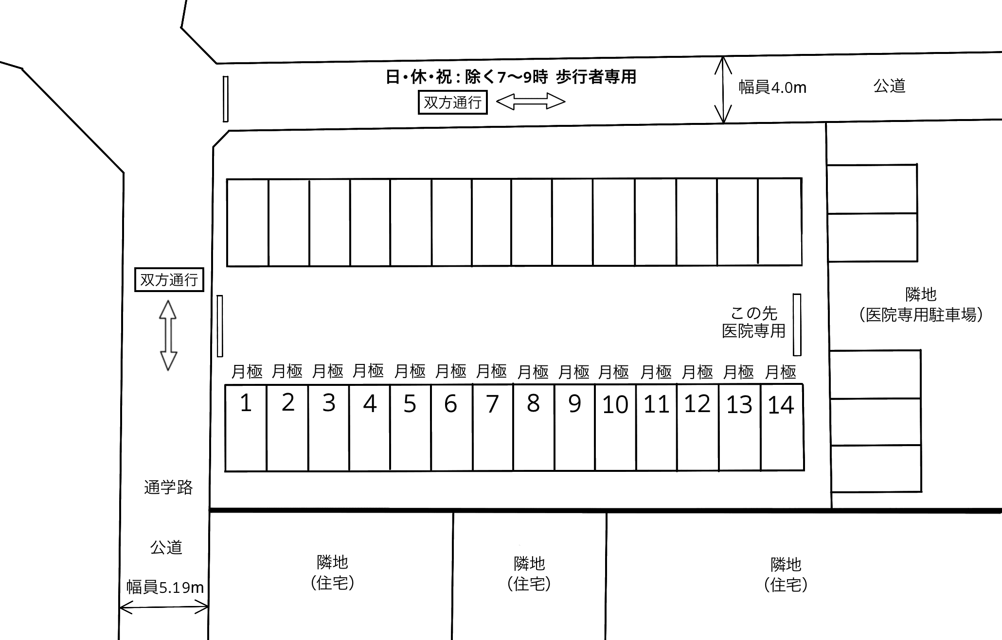 名鉄丸ノ内駅前第２の駐車配置図