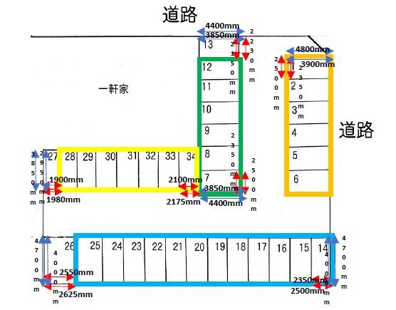 桜田Ｎパーキングの駐車配置図
