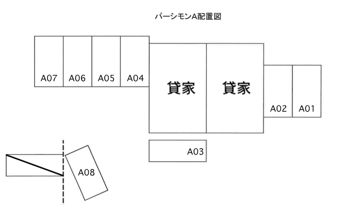 パーシモンA駐車場の駐車配置図