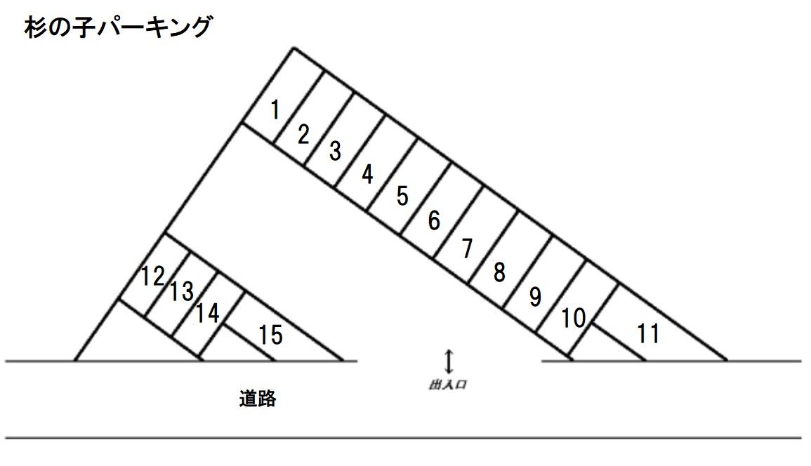 杉の子パーキングの駐車配置図