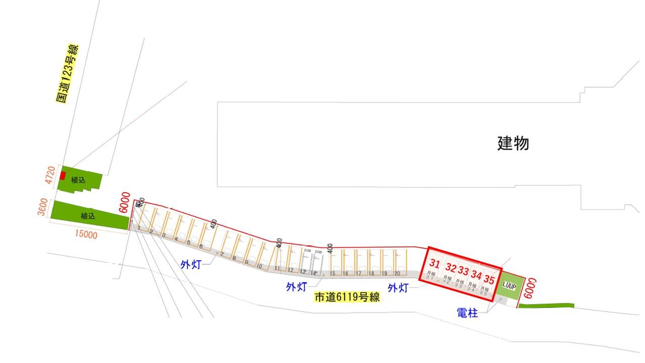 宇都宮市平松町第1の駐車配置図