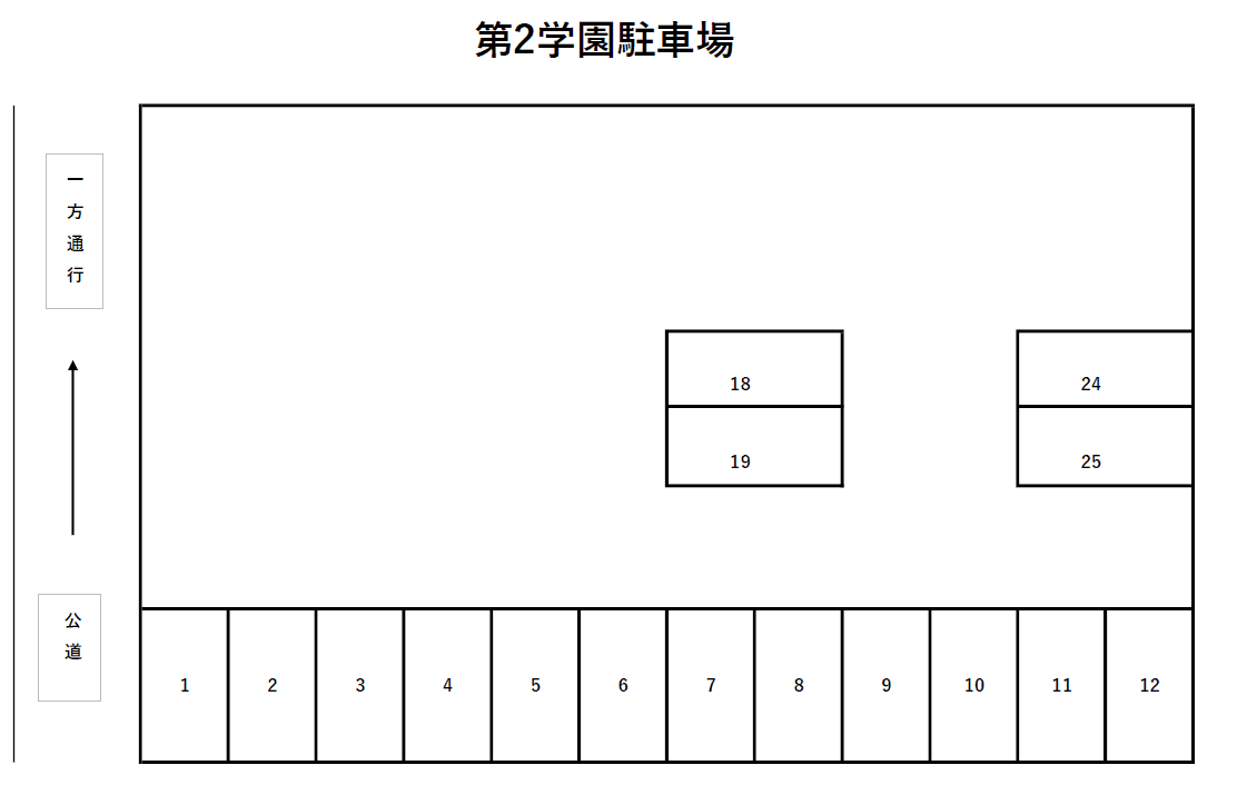 第2学園駐車場の駐車配置図
