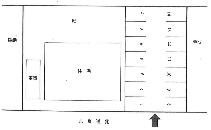 PARKING　SUZUKIの駐車配置図