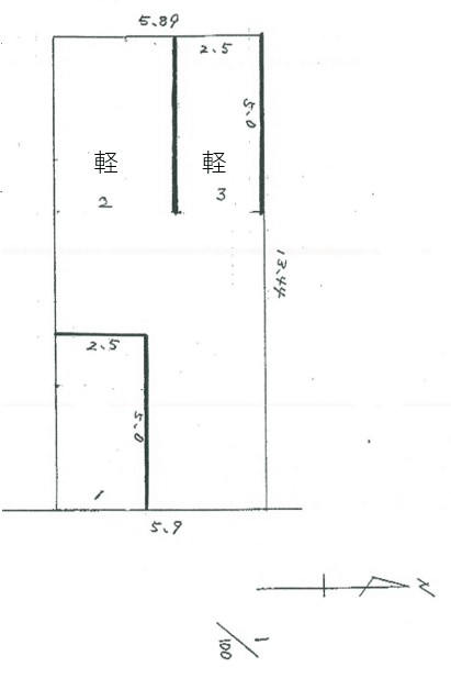 月見3丁目Ｋパーキングの駐車配置図