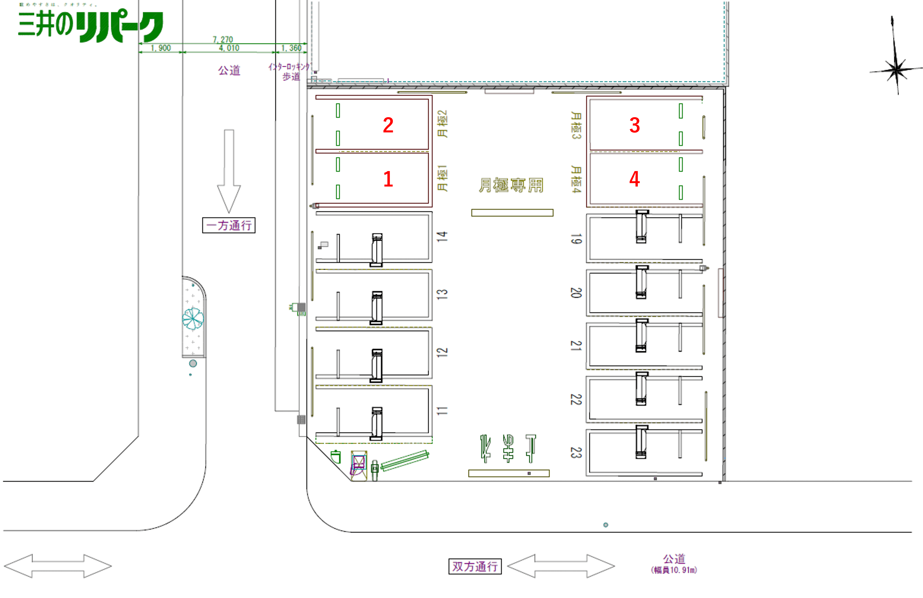 柴田駅前第７の駐車配置図