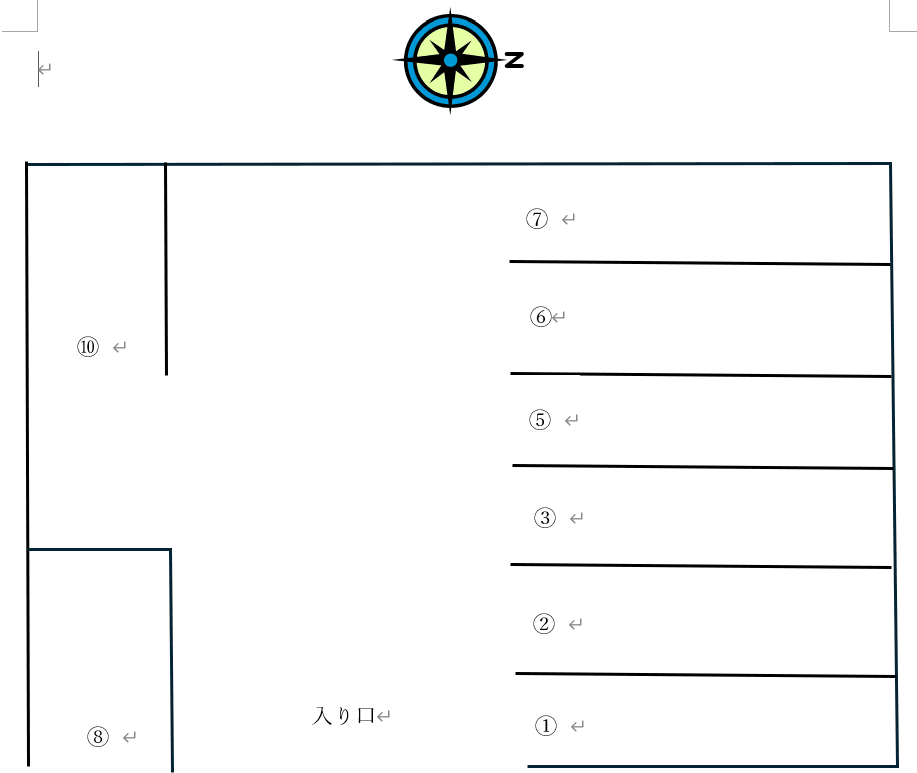 上町2丁目Sパーキングの駐車配置図