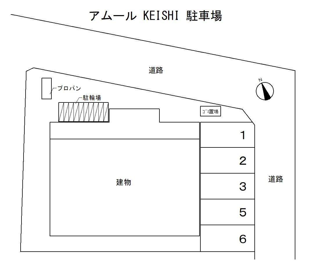 アムール KEISHI 駐車場の駐車配置図