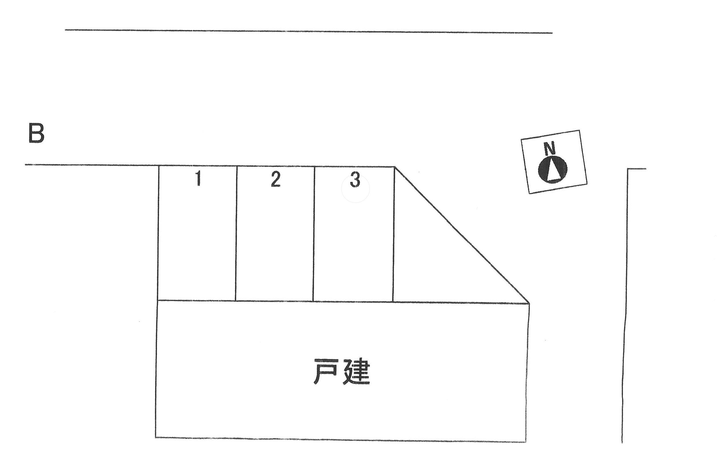 清水端月極駐車場　Bの駐車配置図
