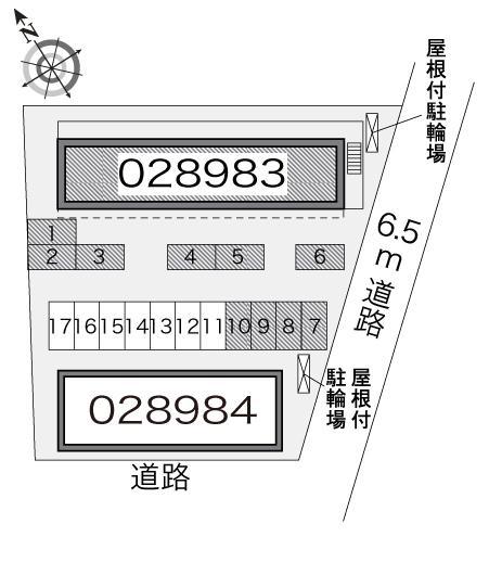 サンハイムⅢ(28983)の駐車配置図