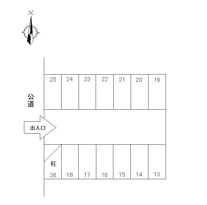 高橋西新井駐車場の駐車配置図