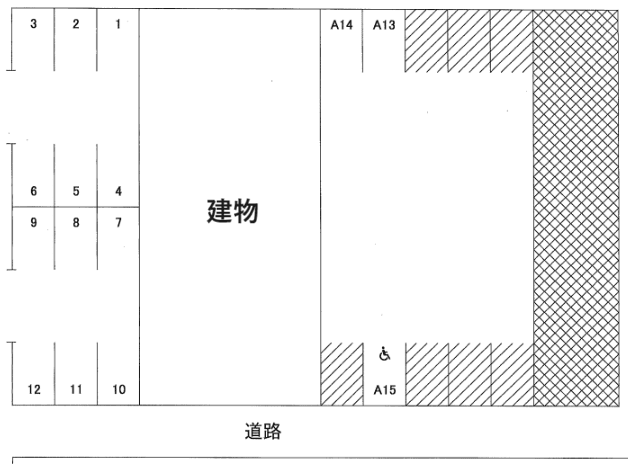 アルトピアーノ仰木の里駐車場の駐車配置図