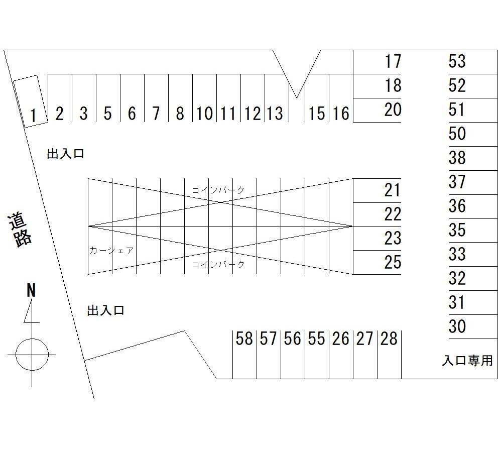 西京極有本ガレージの駐車配置図