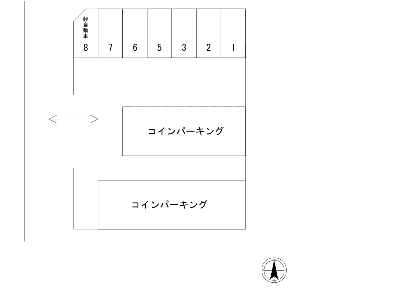 ハイツ大室Ⅱの駐車配置図