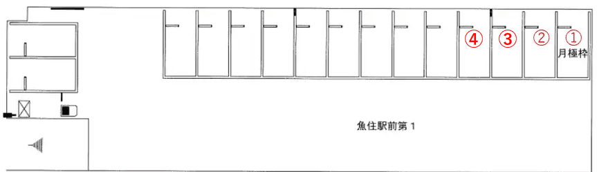 魚住駅前第１の駐車配置図