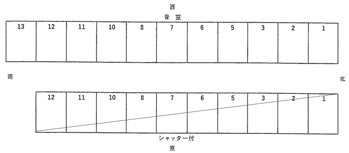 本町モータープールの駐車配置図