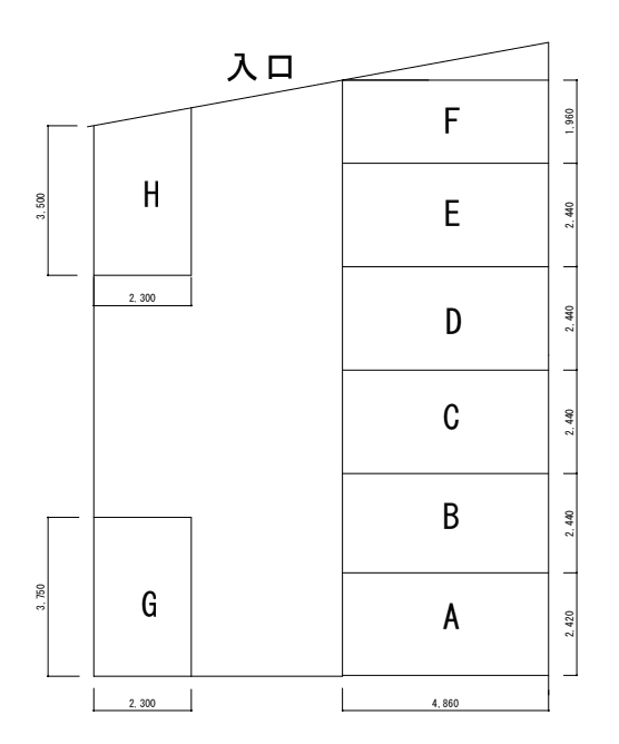 南熊本駅前駐車場の駐車配置図
