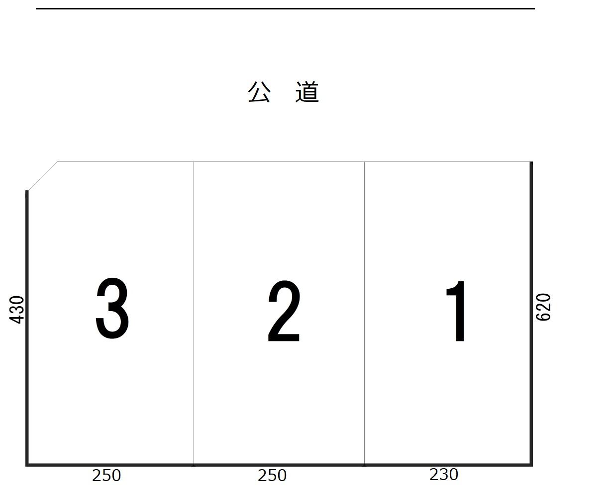 日根ガレージの駐車配置図