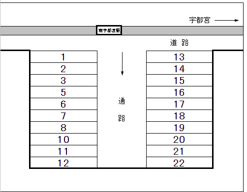 日の出駐車場の駐車配置図