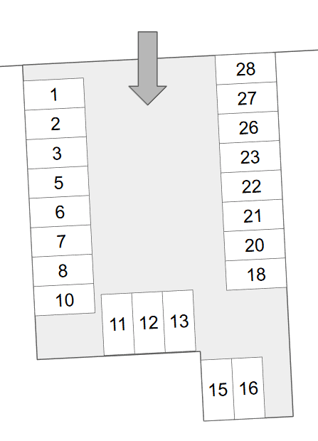藤原モータープールの駐車配置図