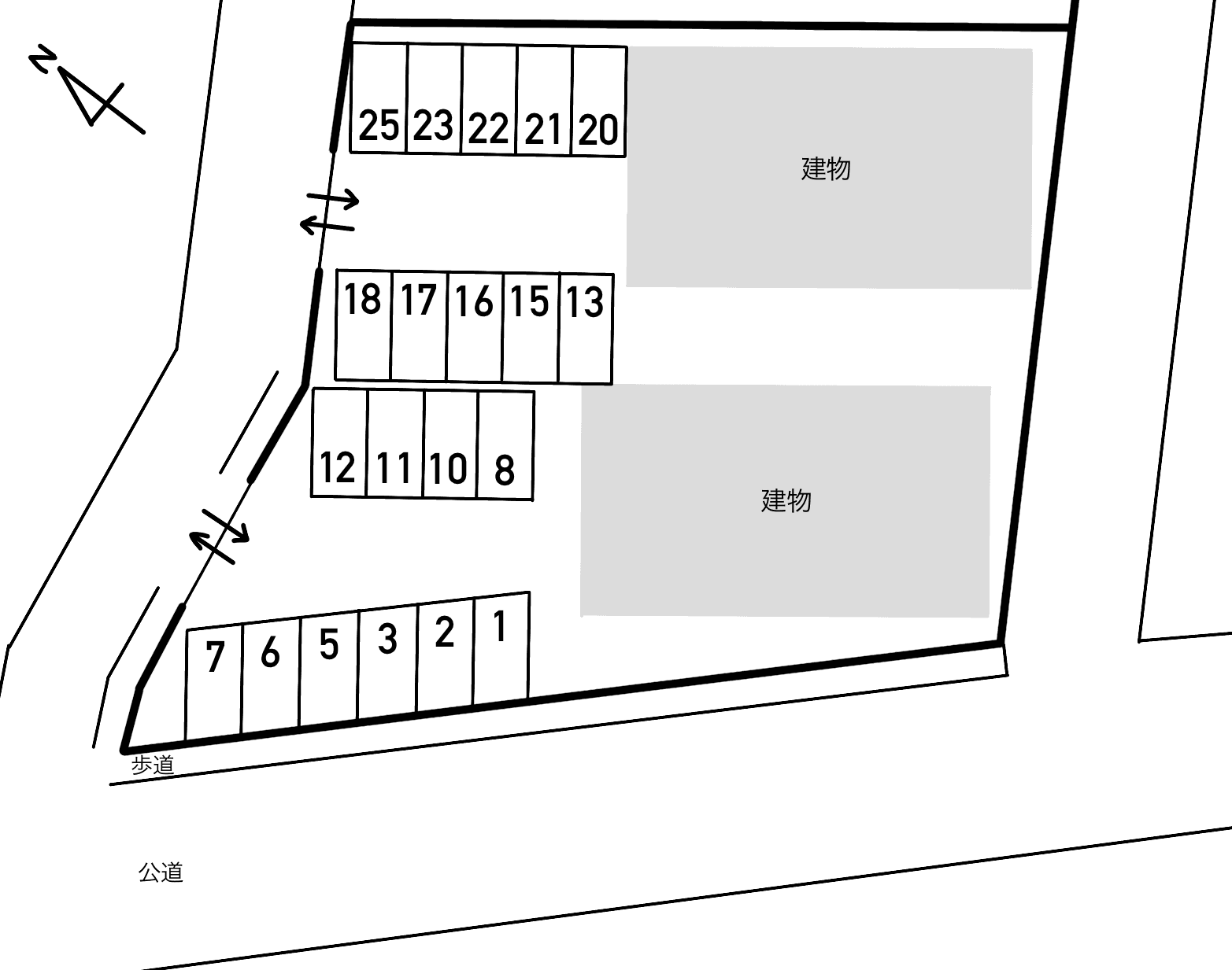 サンロイヤルＡの駐車配置図