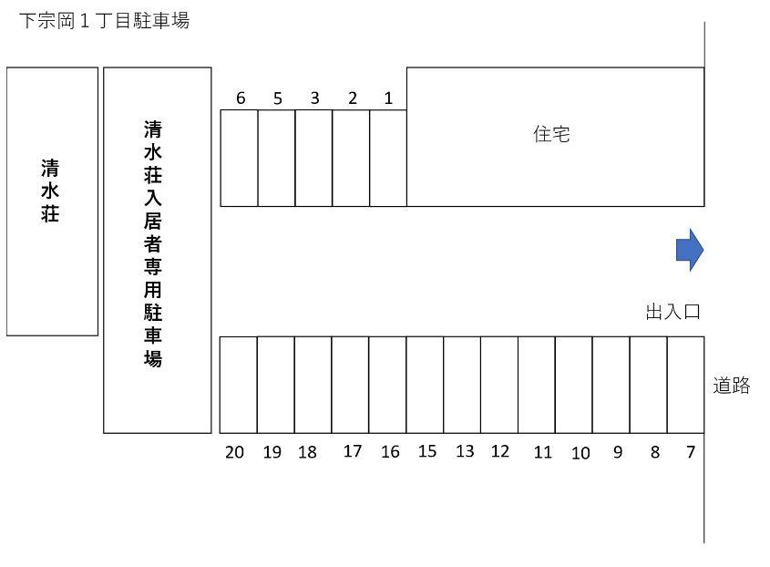 下宗岡1丁目駐車場の駐車配置図