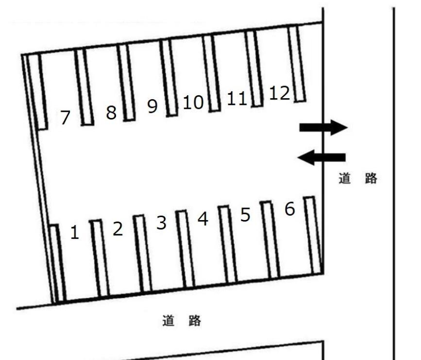 牡丹山4丁目駐車場の駐車配置図