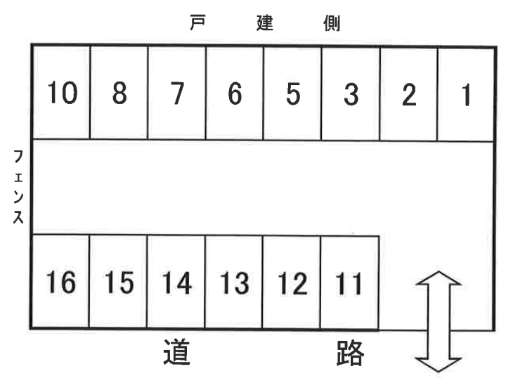 谷津駐車場の駐車配置図