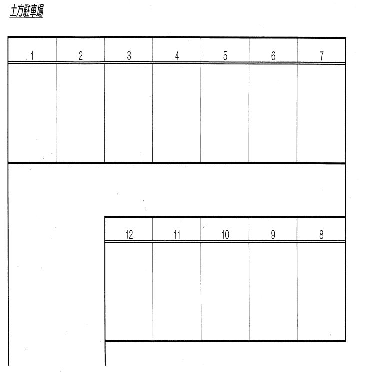 土方駐車場の駐車配置図