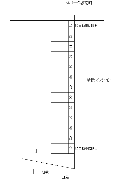 Ｍパーク城南町の駐車配置図