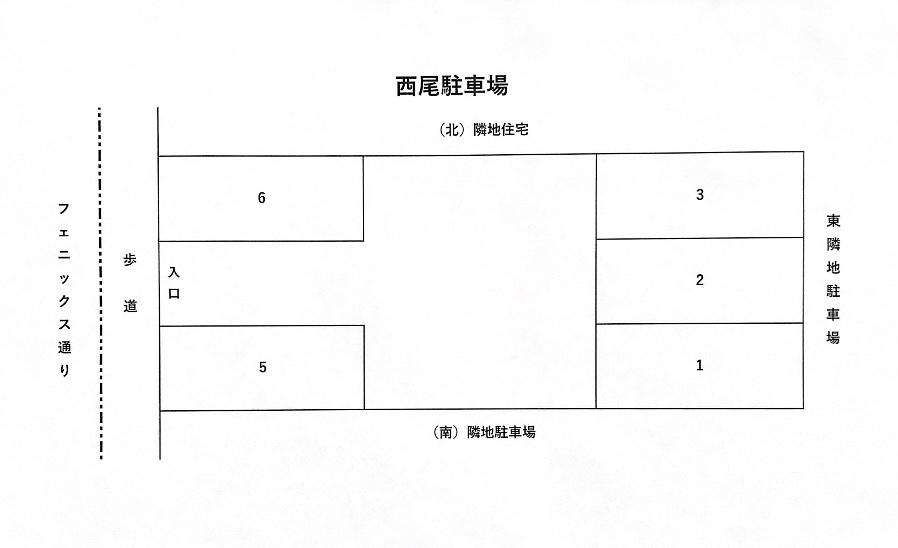 西尾駐車場の駐車配置図