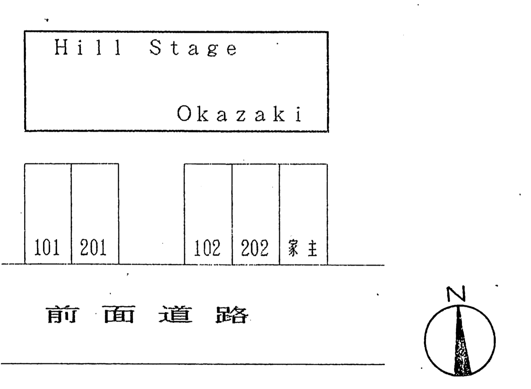 Ｈｉｌｌ Ｓｔａｇｅ Ｏｋａｚａｋｉの駐車配置図