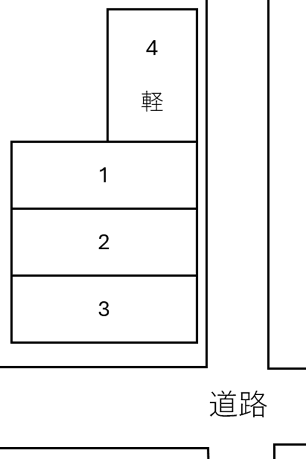 石川西今宿山伏二48番１駐車場の駐車配置図