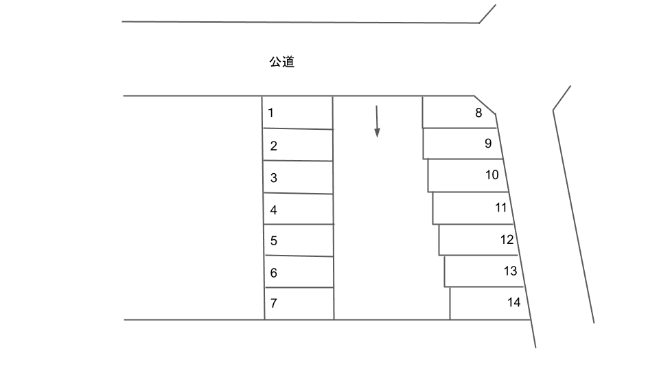 日ノ出19駐車場の駐車配置図
