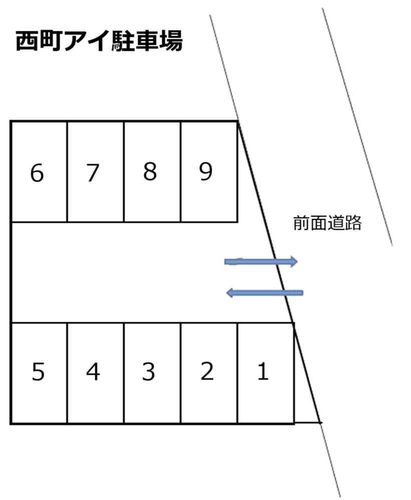 西町アイ駐車場の駐車配置図