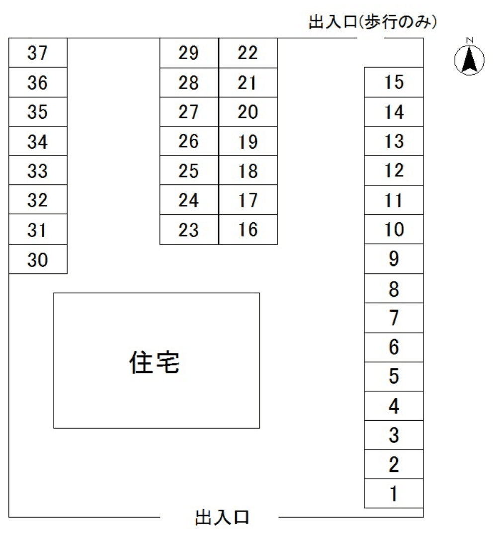 岡崎上原パーキングの駐車配置図