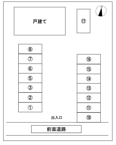 門倉駐車場の駐車配置図
