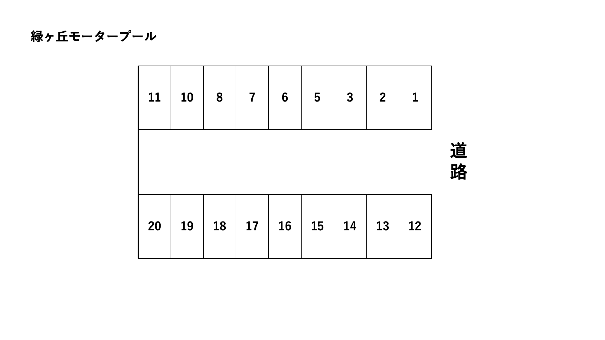 緑ヶ丘モータープールの駐車配置図