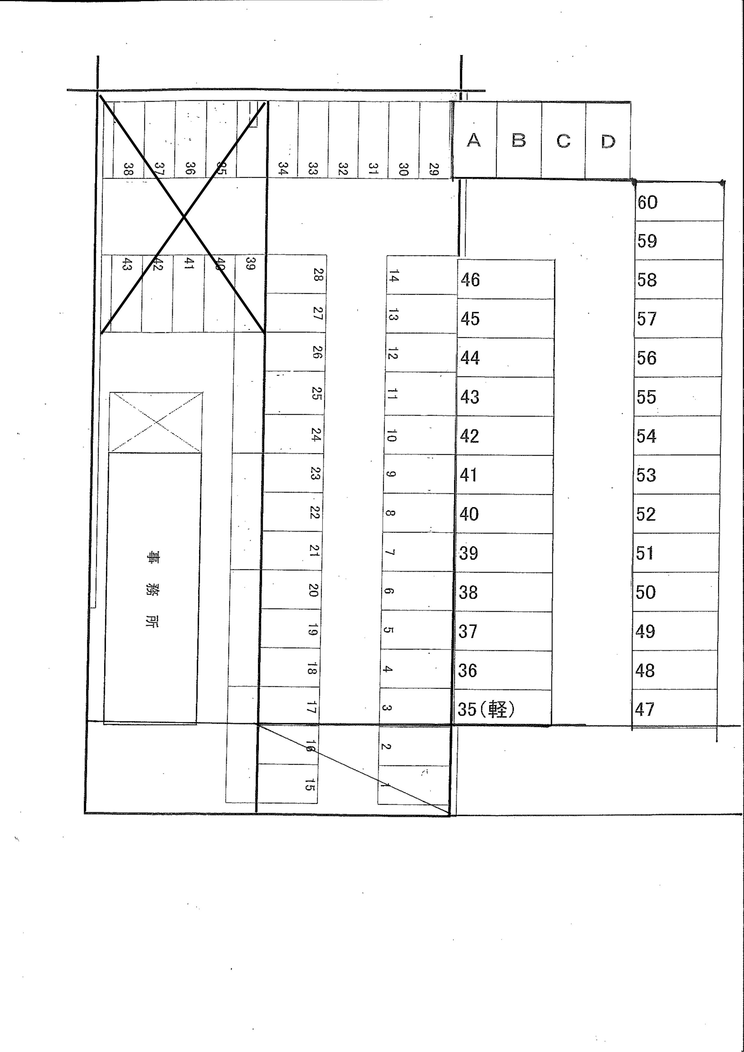 薬師町一丁目駐車場 No.88の駐車配置図