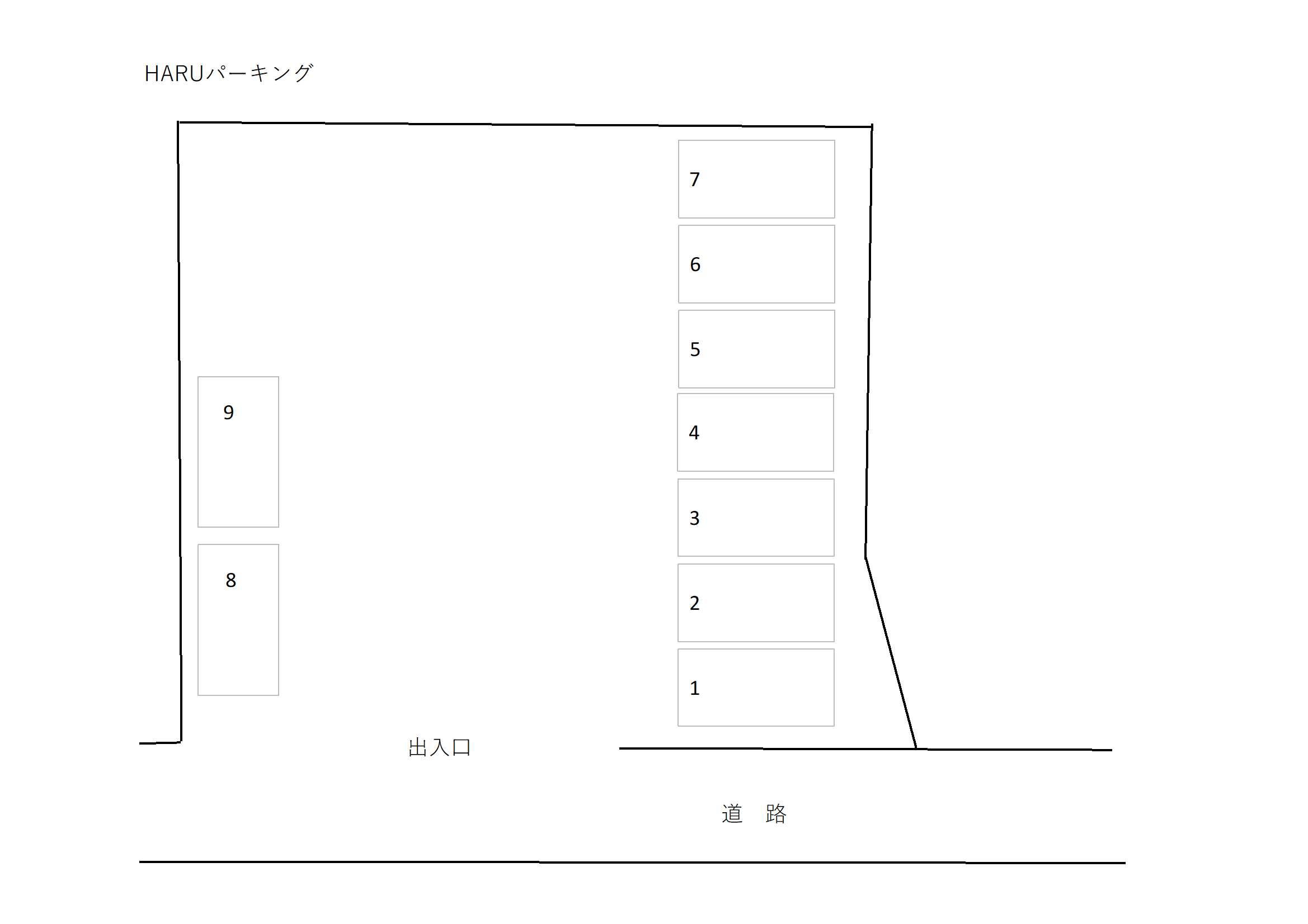 HARUパーキングの駐車配置図