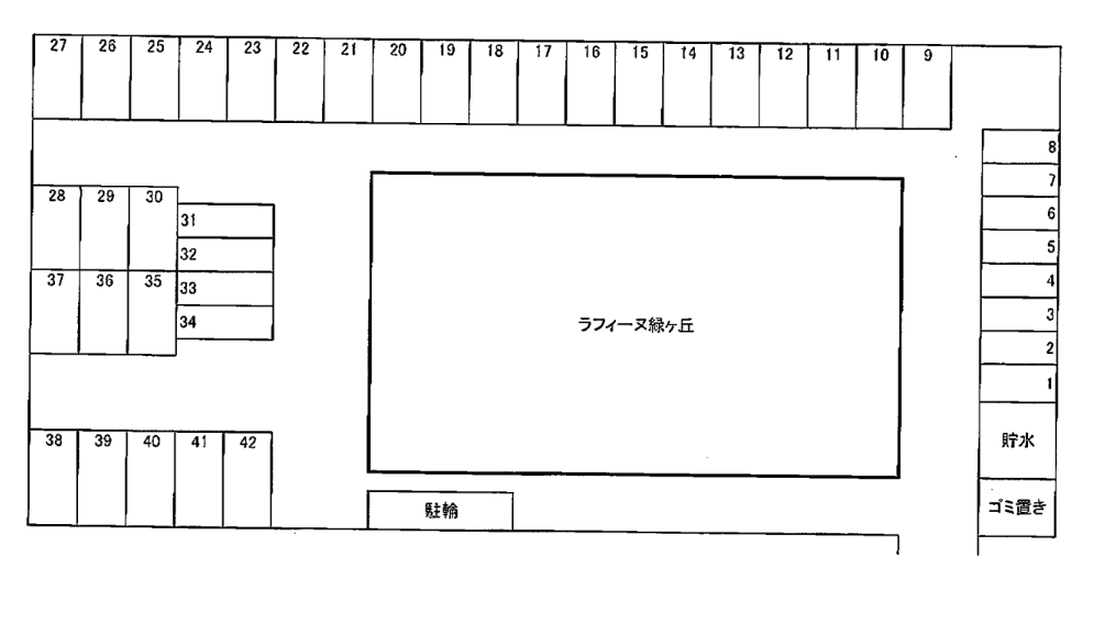ラフィーヌ緑ヶ丘駐車場の駐車配置図