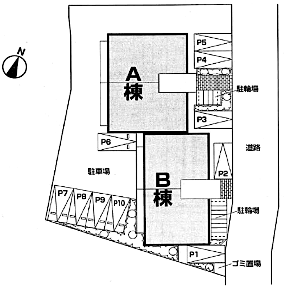 清滝苑Ⅱの駐車配置図