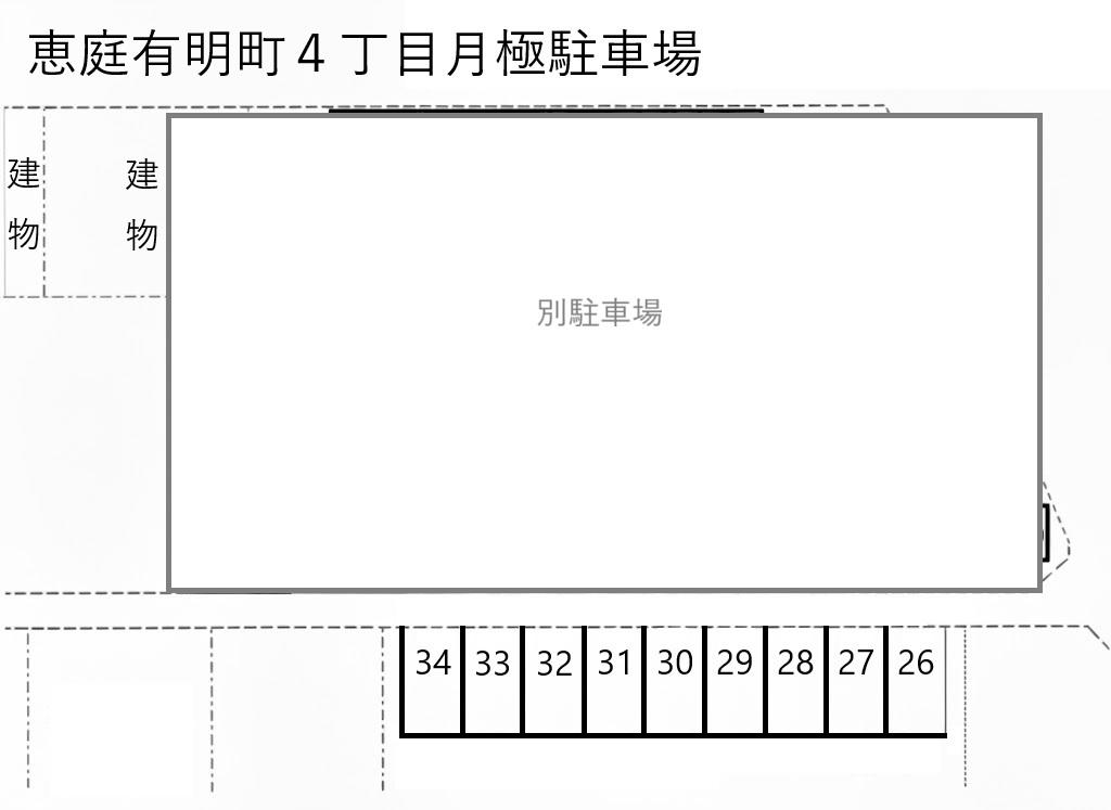恵庭有明町４丁目月極駐車場の駐車配置図