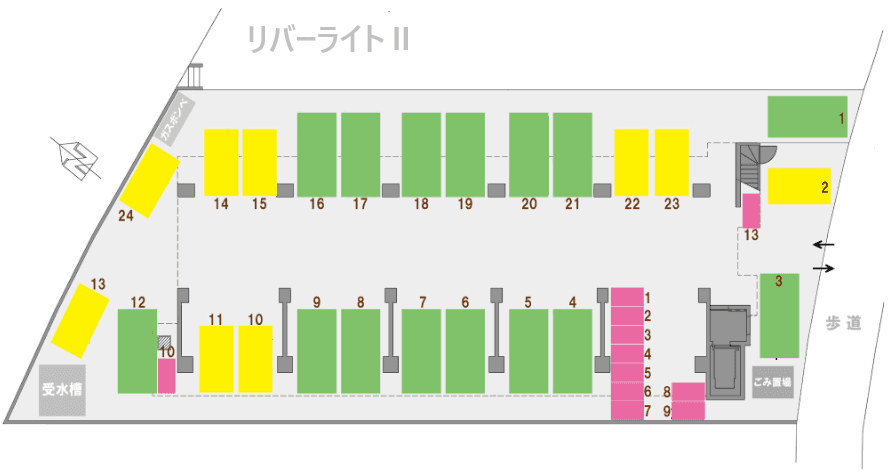リバーライト2の駐車配置図