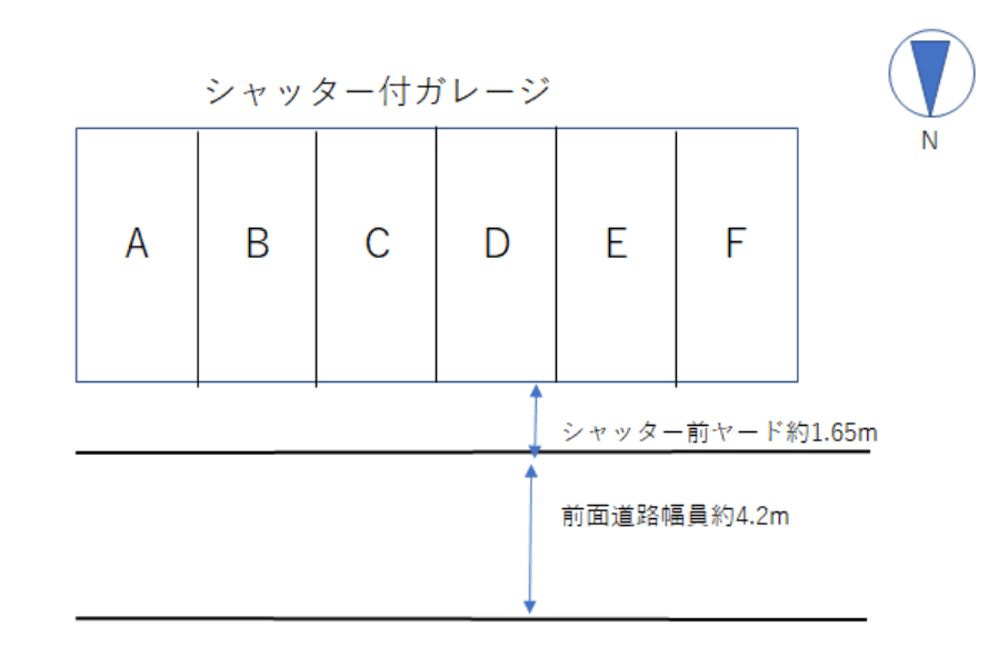 堤添モータープールシャッター付の駐車配置図