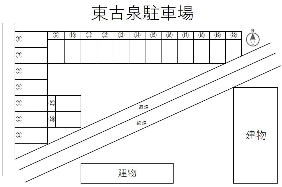 東古泉駐車場の駐車配置図