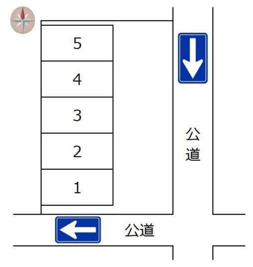 中沢町村松様駐車場の駐車配置図