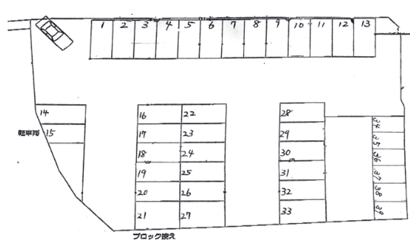 新島町929駐車場の駐車配置図